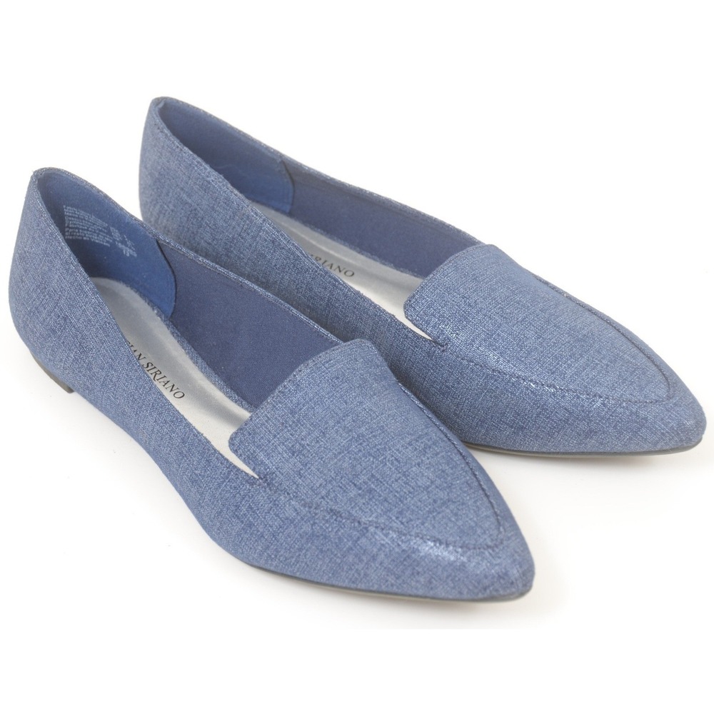 Christian Siriano Georgie Blue Pointed Toe Flat Loafer Shoes Women's Size 9